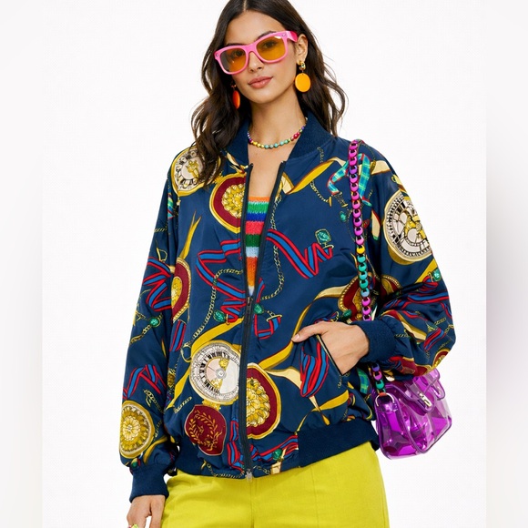 vintage Jackets & Blazers - RARE Vintage maximalist baroque pocket watch bomber jacket